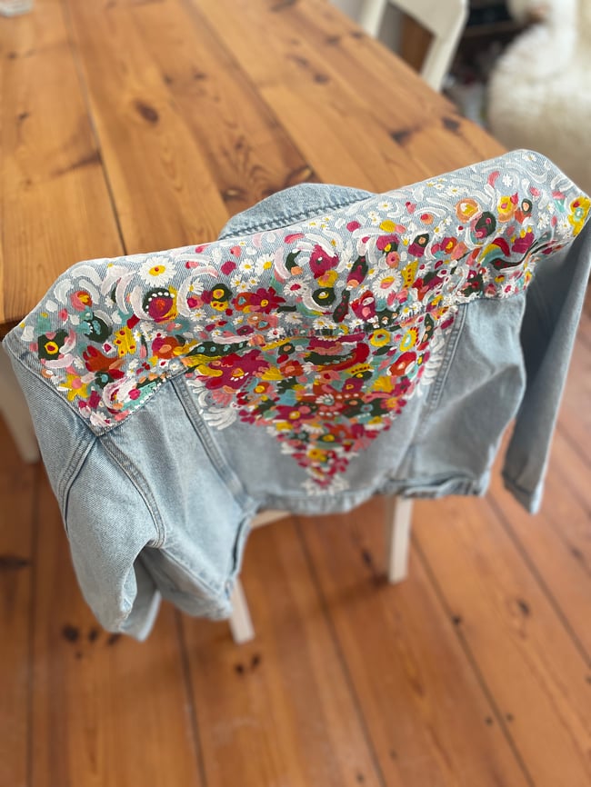 Painting on denim jacket