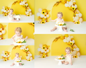 Image of SUNNY SUNSHINE & SUNFLOWERS CAKE SMASH MINI