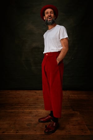 Image of Alfie cropped Trouser - Rust Corduroy 