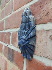 Image 5 of Cobalt ALL SEEING HAND CERAMIC WALL ART JOSS STICK HOLDER