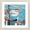 St Ives Harbour Gulls Print
