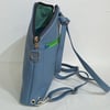 Gosia Weber- Leather Triangular bag / Backpack- Blue