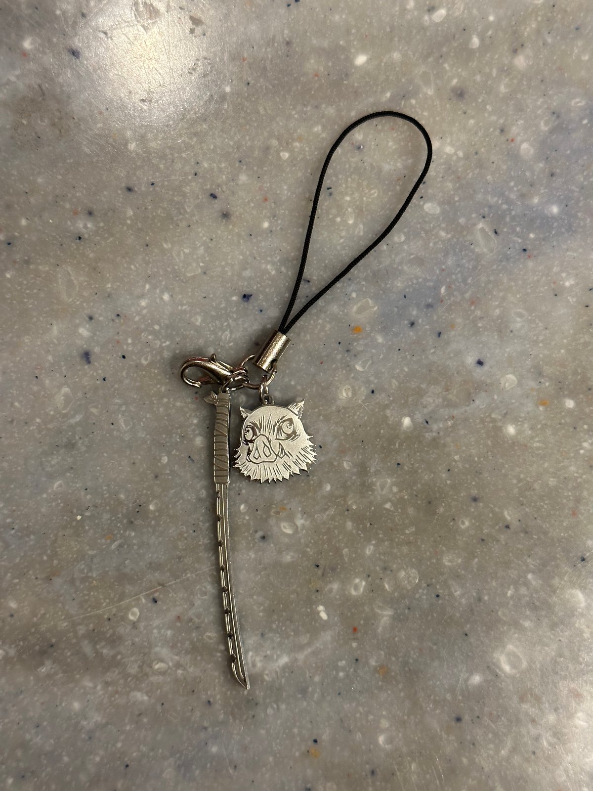 Pig and Sword Keychain