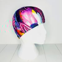 Image 1 of KIds Swim Caps - Rainbow Feather