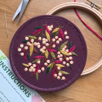 Image 1 of Autumn Berries 5" Botanical Embroidery Kit