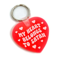 Image 2 of My Heart Belongs To Satan Heart Keychain