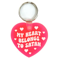 Image 1 of My Heart Belongs To Satan Heart Keychain