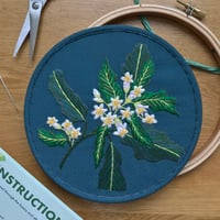 Image 1 of White Blossom 6" Botanical Embroidery Kit