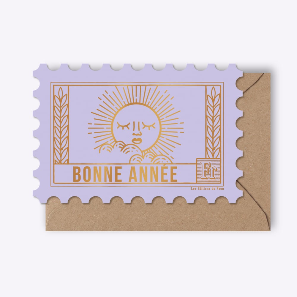 Image of CARTE TIMBRE BONNE ANNÉE solar