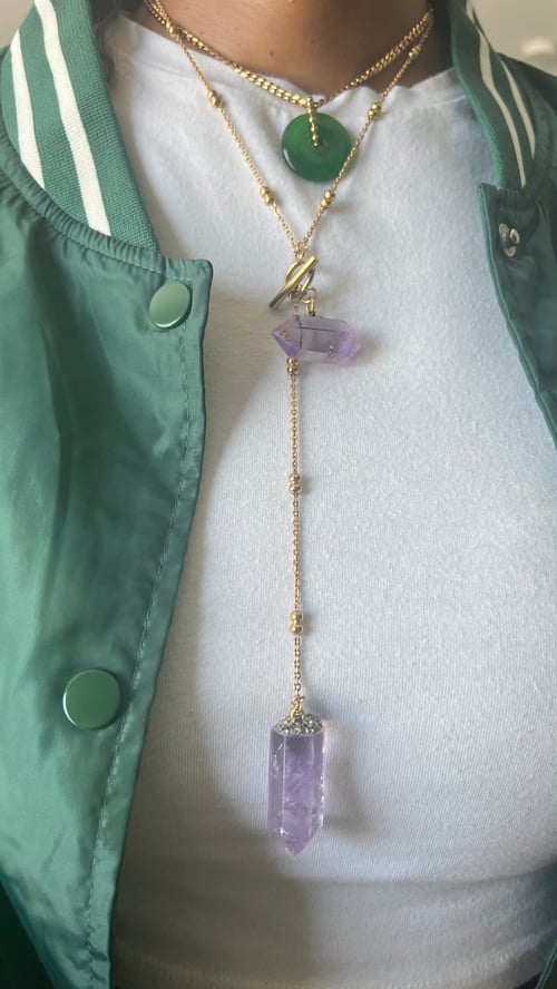 Image of AVANT • Convertible Crystal Drop Necklace | Amethyst