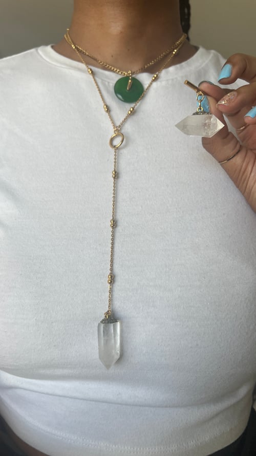 Image of AVANT • Convertible Crystal Drop Necklace | Clear Quartz