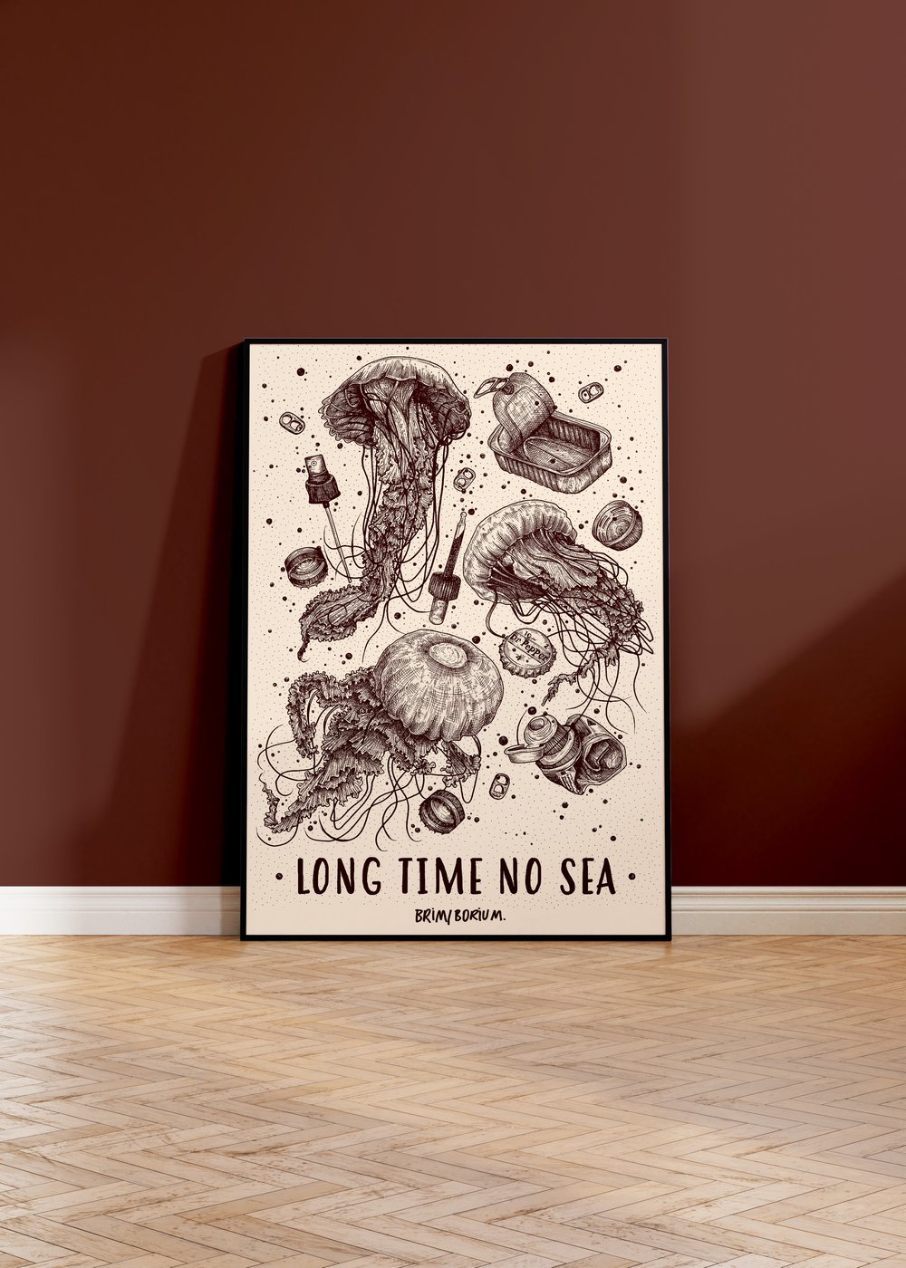 'LONG TIME NO SEA' Poster (50x70, brown)