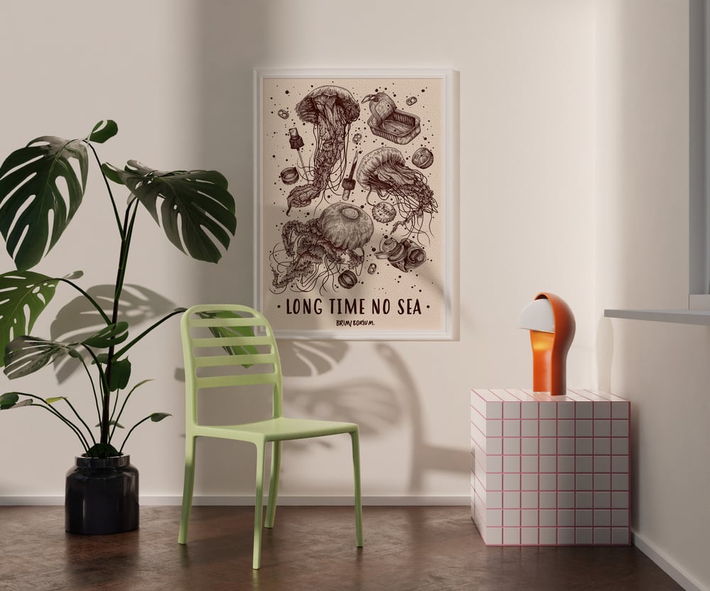 'LONG TIME NO SEA' Poster (50x70, brown)
