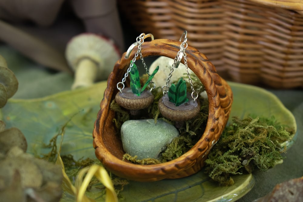 Image of Snake Plant Fairy Pots Earrings