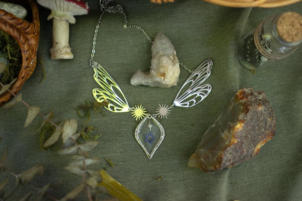 Image of Silver Fairy Wings Necklace