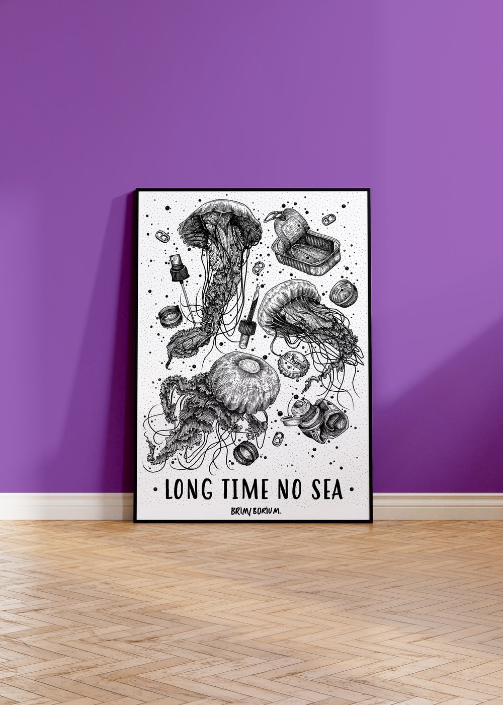'LONG TIME NO SEA' Poster (50x70, black)