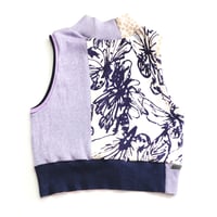 Image 3 of purple lightweight patchwork turtleneck adult m/l courtneycourtney top cropped sweater vest tank