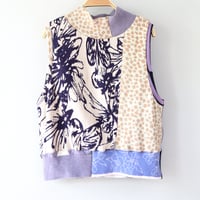 Image 5 of purple lightweight patchwork turtleneck adult m/l courtneycourtney top cropped sweater vest tank