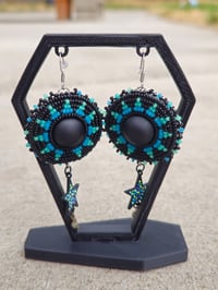 Image 3 of Black ombre star earrings 