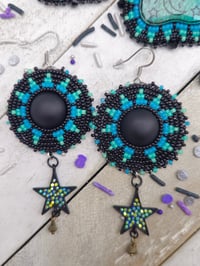 Image 1 of Black ombre star earrings 