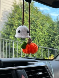 Image 1 of Spooky Ghost and Pumpkin car buddy