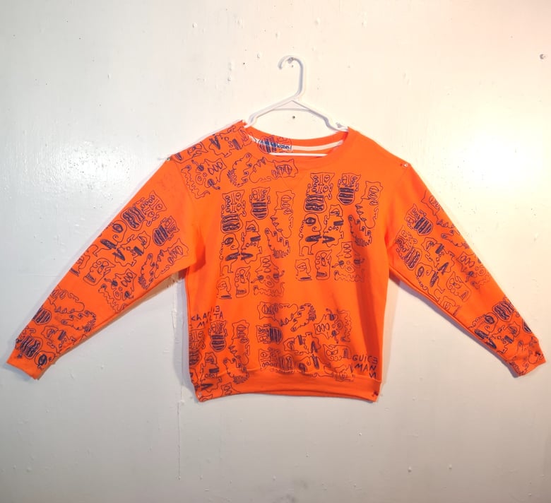 Image of Size Small Orange Guice Monsters Long Sleeve Sweater