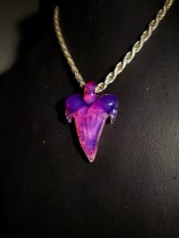 Image 2 of Karmaline & stargazer dichro shark tooth pendant. 