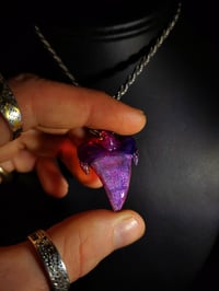 Image 3 of Karmaline & stargazer dichro shark tooth pendant. 