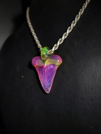 Image 1 of Green slime & Karmaline dichro shark tooth pendant 🍉