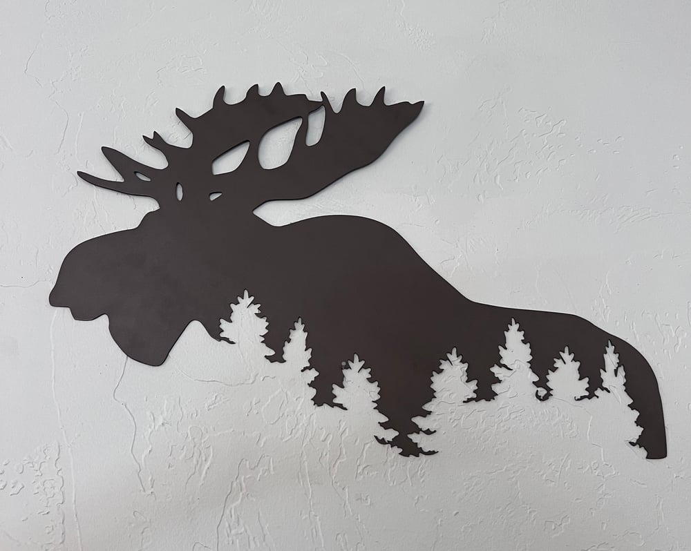 Image of Moose with Trees