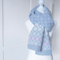 Image 1 of Handwoven Merino Scarf Wool Floral Handmade