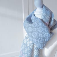 Image 2 of Handwoven Merino Scarf Wool Floral Handmade