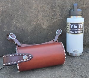 Image of Water Bottle Holder with White Lacing and 36oz (1 Litre) White Yeti 