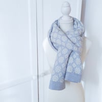 Image 1 of Handwoven Merino Wool Scarf Handmade Floral 