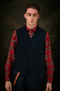 Image 1 of East End Waistcoat - Navy Moleskin £260.00