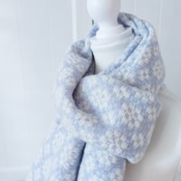 Image 2 of Handwoven Merino Wool Scarf Handmade Floral 