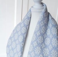 Image 4 of Handwoven Merino Wool Scarf Handmade Floral 