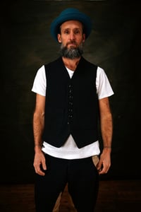 Image 1 of RICHMAL WAISTCOAT - Harris tweed black wool £270.00