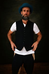 Image 4 of RICHMAL WAISTCOAT - Harris tweed black wool £270.00