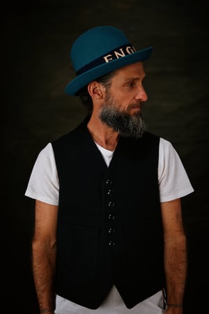 Image of Chicken George Hat with Letters - Turquoise 