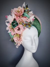 Floral Halo Crown in Apricot and Green