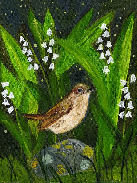 Image of The nightingale and lily-of-the-valley. Limited edition print.
