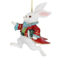 Image 1 of Gisela Graham White Rabbit Tree Decoration