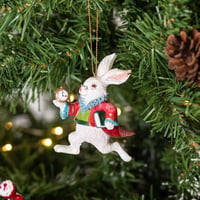 Image 2 of Gisela Graham White Rabbit Tree Decoration