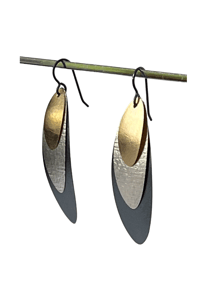 Image 3 of NEW: Triple leaf earrings   -   2 sizes