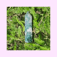 Image 1 of Moss Agate Tower 3.3" (63g)