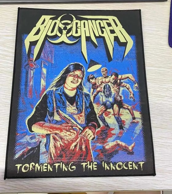 Image of BIO-CANCER "TORMENTING THE INNOCENT" WOVEN BACK PATCH