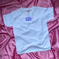Image of READY-TO-SHIP: QUEER (white/holographic, size M)