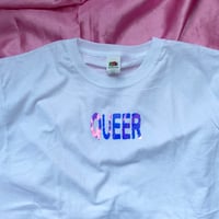 Image of READY-TO-SHIP: QUEER (white/holographic, size M)
