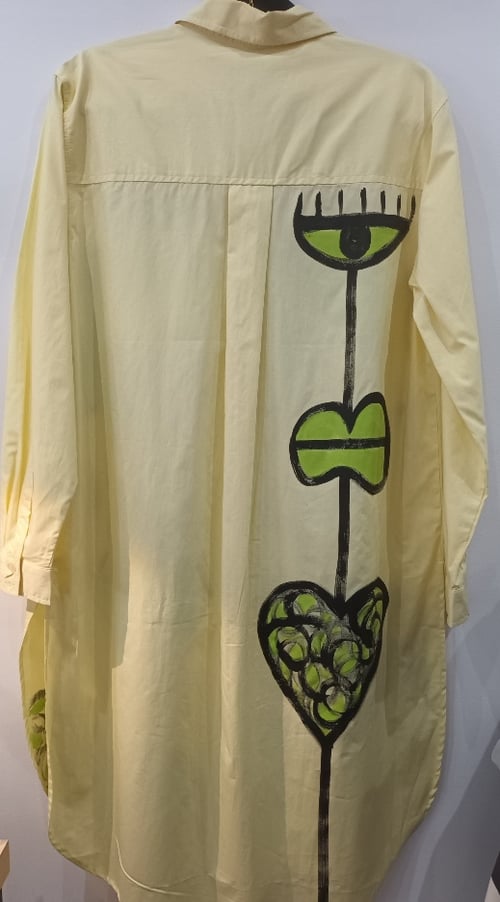 Image of pale yellow shirt, handpainted